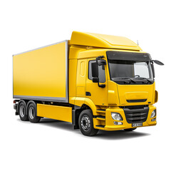 Fototapeta na wymiar yellow truck on transparent background