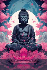 synthwave buddha (ai)