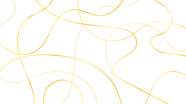 Wide abstract background with pasta, macaroni or spaghetti. Horizontal banner with hand drawn yellow line, doodle pasta. Vector illustration
