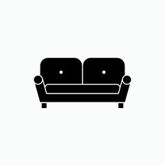 Sofa Icon. Furniture or Interior Element Illustration As A Simple Vector Sign & Trendy Symbol for Design and Websites, Presentation or Mobile Application.