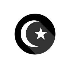 Moon and Star Icon. Muslim, Islam. Night, Nature Element Illustration . Simple Vector, Sign.Trendy Symbol for Design and Websites, Presentation or Apps Element. 