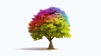 Isolated image of a rainbow tree 