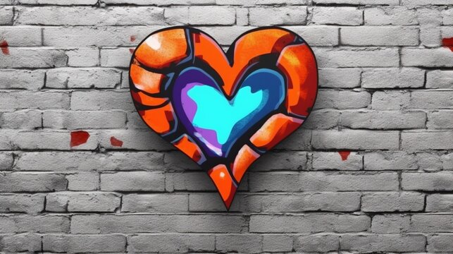 Isolated graffiti heart symbol
