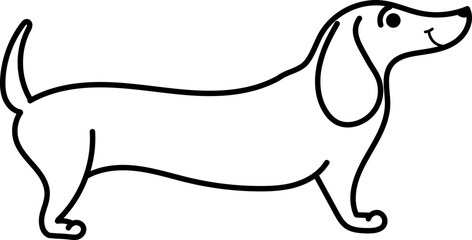  Dachshund dog outline illustration design