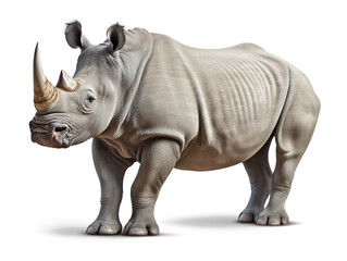 African rhinoceros on a white background