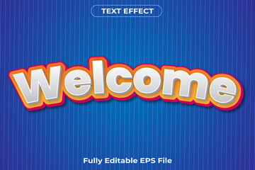 3D Welcome Text Effect Design Template