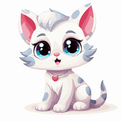 cat cartoon clipart vector white background