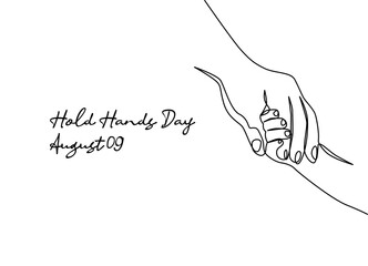 line art of hold hands day good for hold hands day celebrate. line art. illustration.