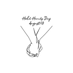 line art of hold hands day good for hold hands day celebrate. line art. illustration.