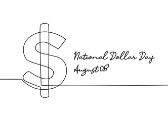 line art of national dollar day good for national dollar day celebrate. line art. illustration.