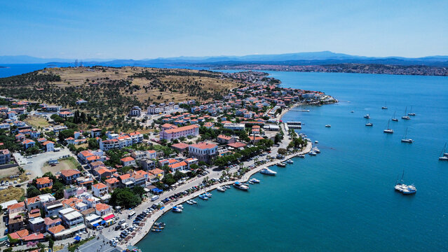 Balikesir Cunda Island and coast drone footage
