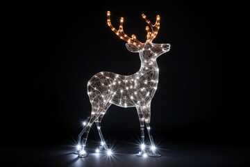 Led light reindeer christmas decoration created with Generative AI technology