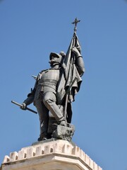 Fototapeta na wymiar Hernan Cortes statue in Medellin, Extremadura - Spain 