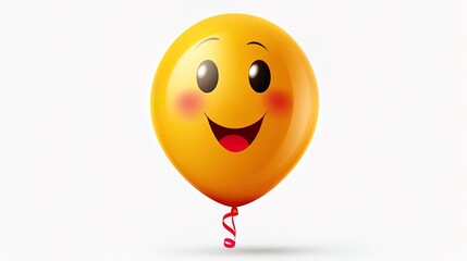D illustration of a yellow balloon emoji with a smiling expression, generated by AI