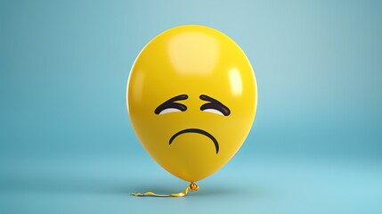 Sad expression of a yellow balloon, generated by AI