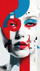 Poster with minimalist futuristic avant - garde aesthetics