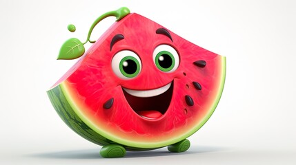 Watermelon emoji fruit character, generated by AI