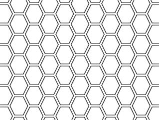 black neon hexagon seamless pattern