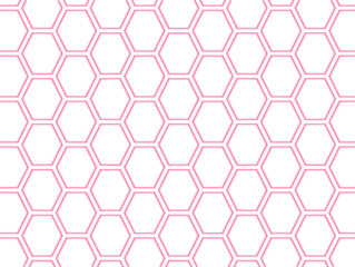 pink neon hexagon seamless pattern