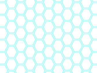 blue neon hexagon seamless pattern