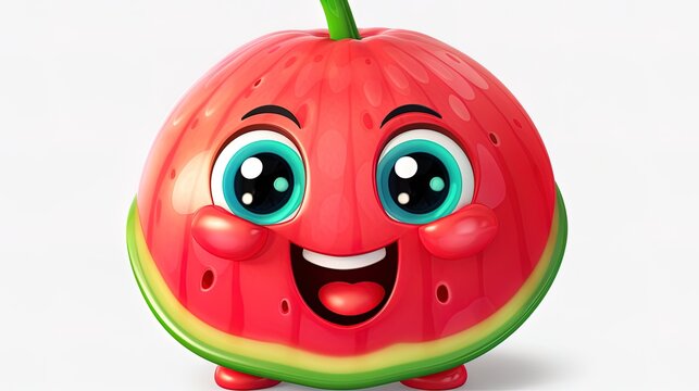 Watermelon emoji fruit character, generated by AI