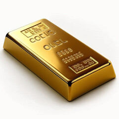 gold bars on white background