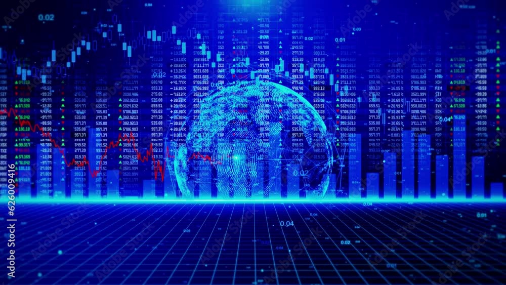Poster cryptocurrency and bitcoin btc crypto trading financial report background graph and charts motion. a