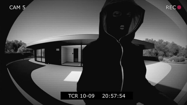 The robber opens the door lock. burglar holding a lockpick to open the door of the house