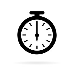 Time and clock icon. Clock icon in trendy flat and line style isolated on background. Icons for date, time, era, duration, period, span, hour, minute, watch, timer, time keeper.