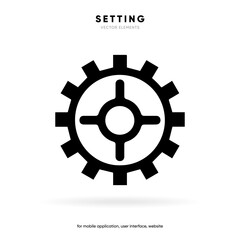 Setting icon vector. Tools, cog, gear sign isolated on white background. Help options account concept. Trendy Flat style for graphic design. Icons for adjustment, gauge, tune, test.