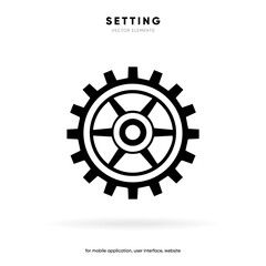 Setting icon vector. Tools, cog, gear sign isolated on white background. Help options account concept. Trendy Flat style for graphic design. Icons for adjustment, gauge, tune, test.
