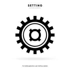 Setting icon vector. Tools, cog, gear sign isolated on white background. Help options account concept. Trendy Flat style for graphic design. Icons for adjustment, gauge, tune, test.