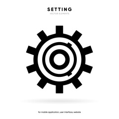 Setting icon vector. Tools, cog, gear sign isolated on white background. Help options account concept. Trendy Flat style for graphic design. Icons for adjustment, gauge, tune, test.