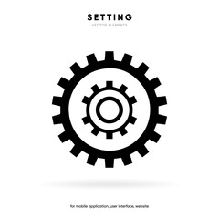 Setting icon vector. Tools, cog, gear sign isolated on white background. Help options account concept. Trendy Flat style for graphic design. Icons for adjustment, gauge, tune, test.