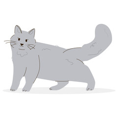 Vector illustration of cat, kittens.Cute simple design in cartoon style. Of illustrations with cats in different poses