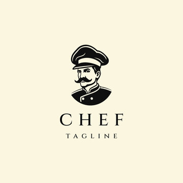Kitchen chef logo design vector illustration