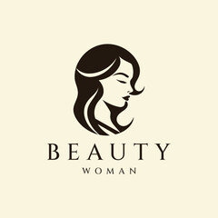 Beauty woman logo design vector illustration