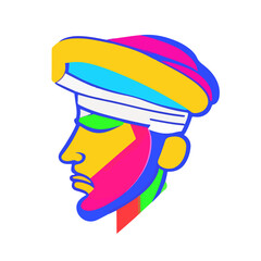 Abstract Kaleidoscope: Colorful Head Illustration - Exploring Creative Concepts of Human Portraits in a Vibrant Palette