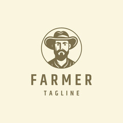 Farmer logo design vector illustration