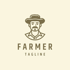 Farmer logo design vector illustration