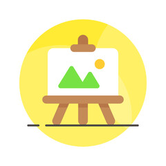 Obraz premium Landscape canvas painting vector in modern flat style, ready to use icon