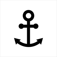 Anchor vector icon logo boat on white background
