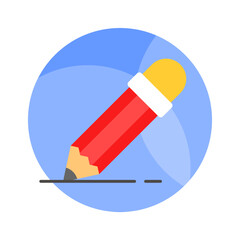 Grab this beautifully designed icon of pencil in modern flat style