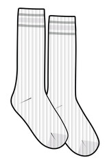 Crew socks flat drawing vector illustration mockup template