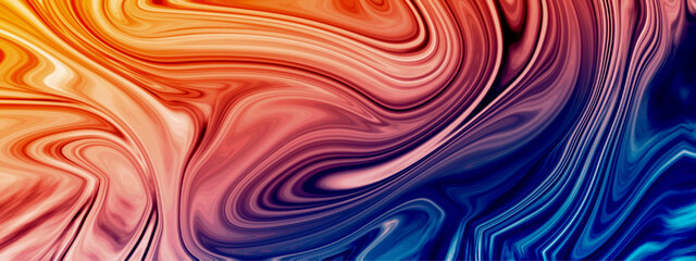 Obraz premium llustration of liquid acrylic resin. Divorces and smooth lines of paint, colors. Pearl modulations. Abstraction of acrylic, epoxy, halftones. 3d illustration
