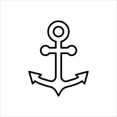 Obraz premium Anchor vector icon logo boat on white background