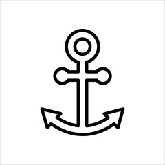 Anchor vector icon logo boat on white background