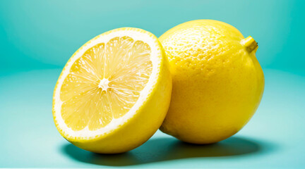 A refreshing and vibrant green lemon on a clean background