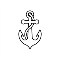 Anchor vector icon logo boat on white background