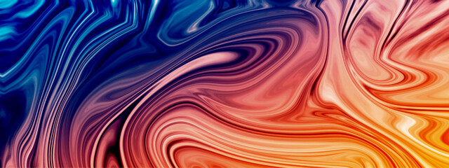 Fototapeta premium llustration of liquid acrylic resin. Divorces and smooth lines of paint, colors. Pearl modulations. Abstraction of acrylic, epoxy, halftones. 3d illustration